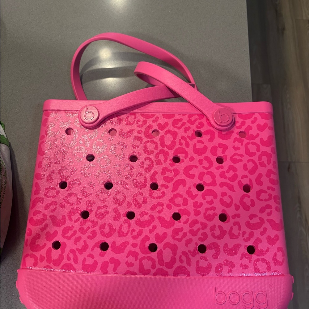 Bogg Leopard Tote Bag (Hot Pink)